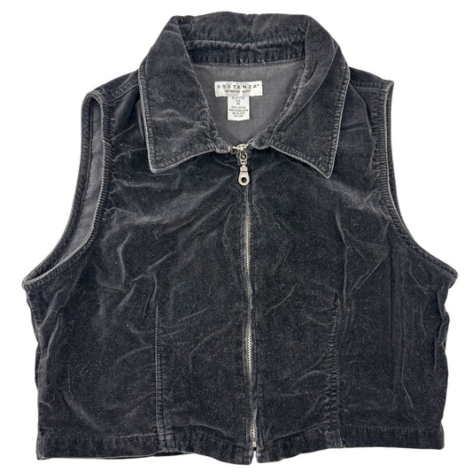 Vintage Sostanza Black Corduroy Vest