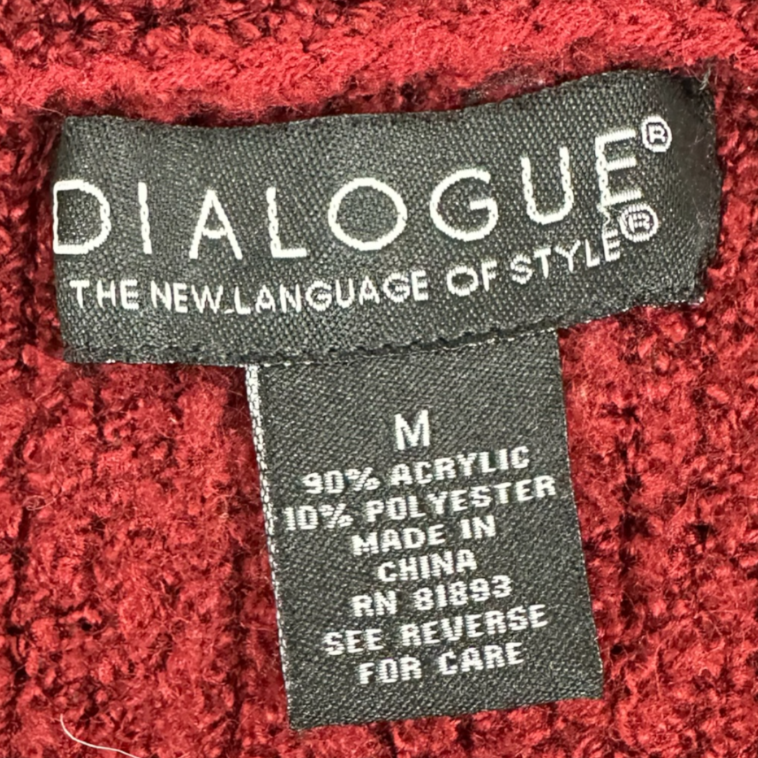 Y2K Dialogue Red Shaggy Fringe Cardigan