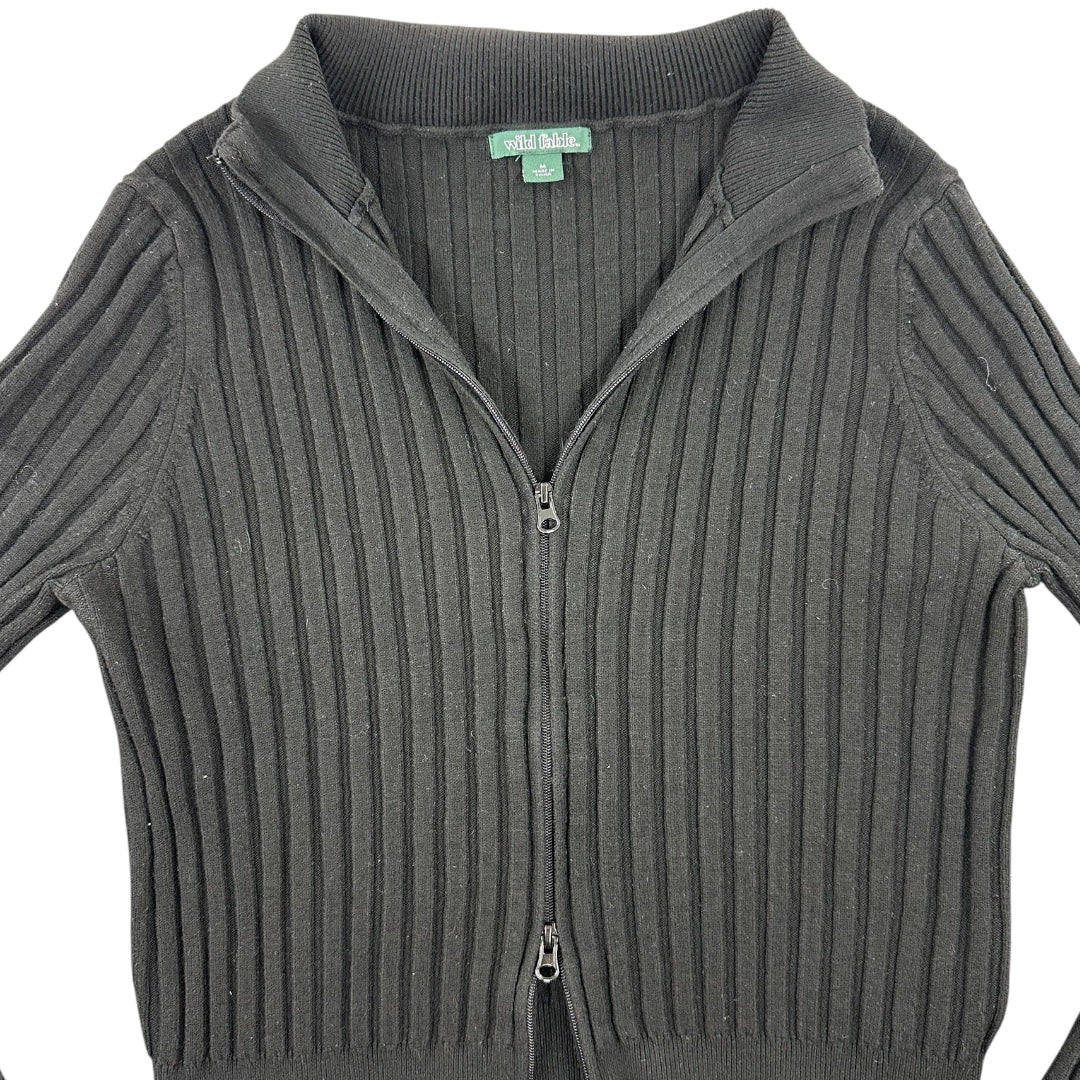 Wild Fable Double Zipper Ribbed Cardigan