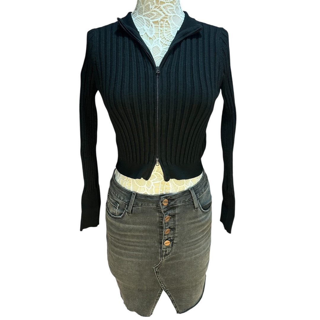 Wild Fable Double Zipper Ribbed Cardigan