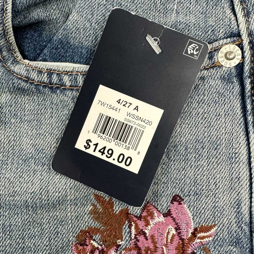 Lucky Brand Drew Floral High Rise Mom Jeans NWT