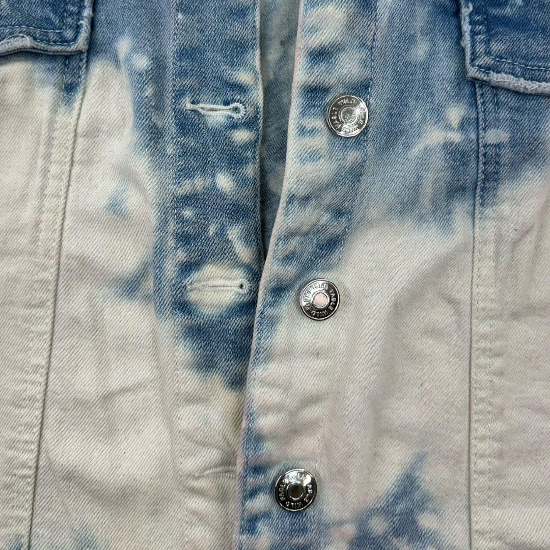 Wild Fable Bleached Tie Dye Cropped Denim Jacket