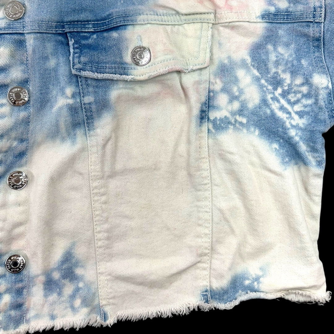 Wild Fable Bleached Tie Dye Cropped Denim Jacket