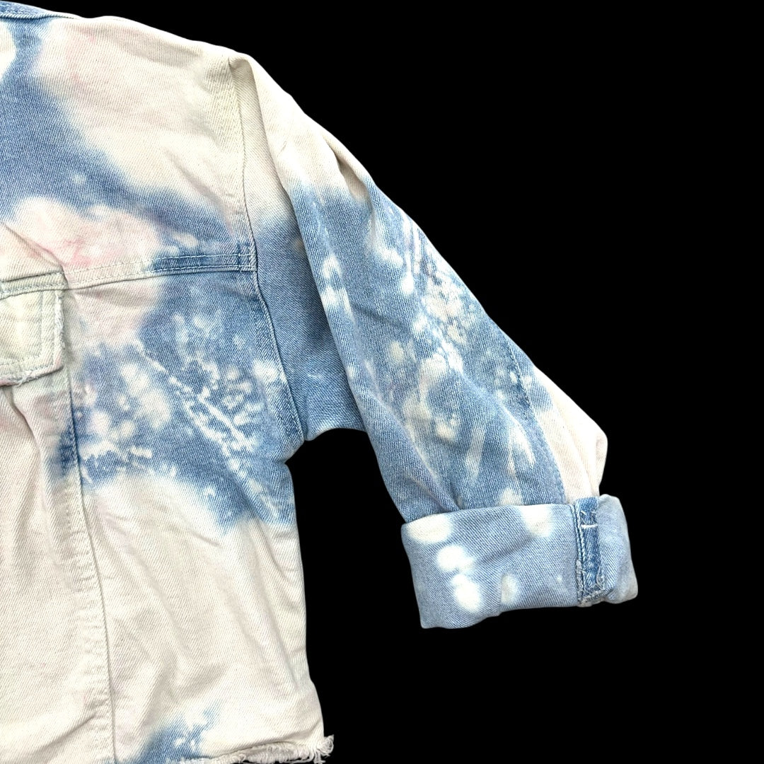 Wild Fable Bleached Tie Dye Cropped Denim Jacket