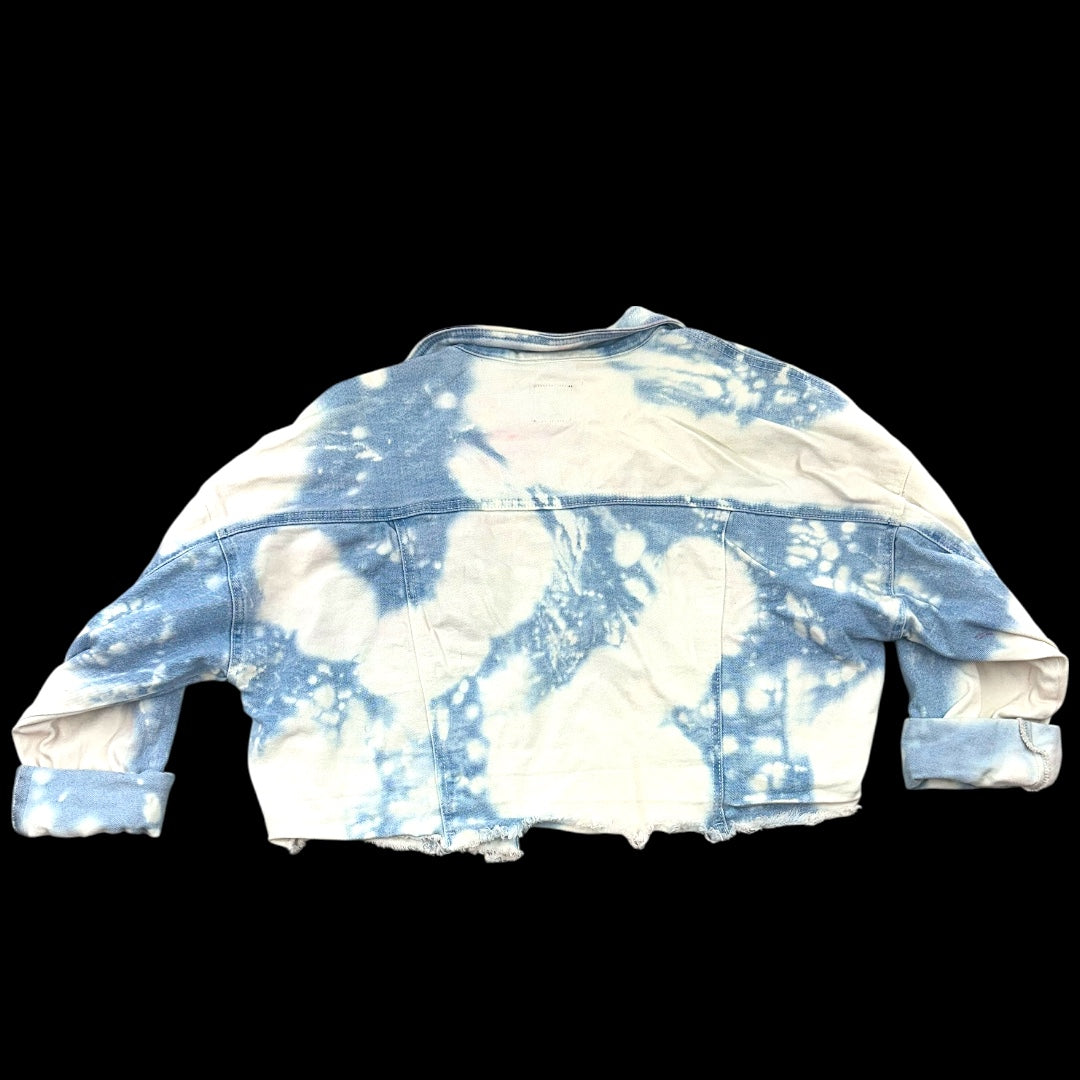 Wild Fable Bleached Tie Dye Cropped Denim Jacket