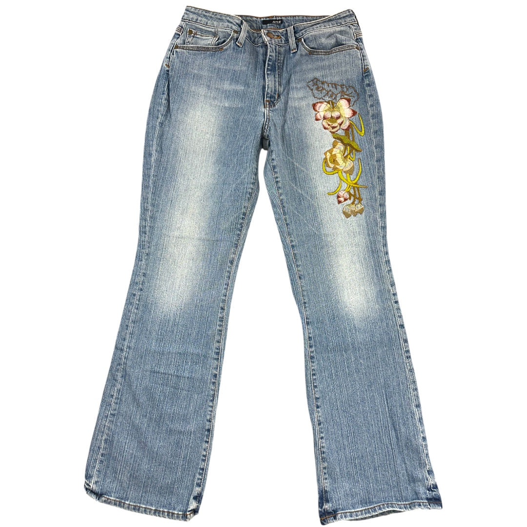 Y2K A.N.A Floral Embroidered Flare Jeans