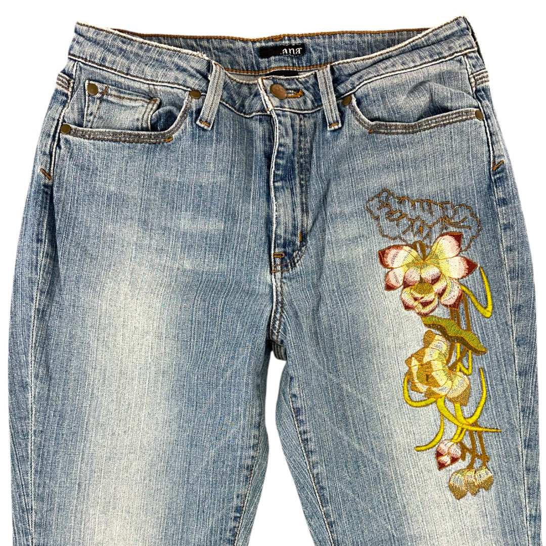 Y2K A.N.A Floral Embroidered Flare Jeans