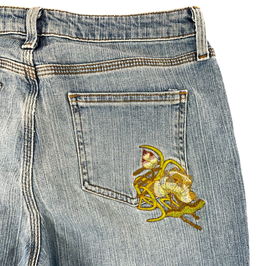 Y2K A.N.A Floral Embroidered Flare Jeans