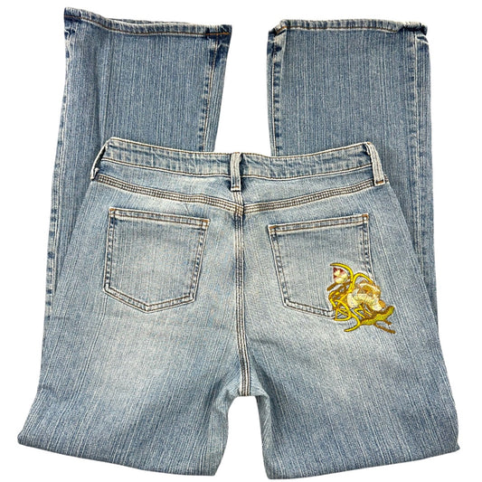 Y2K A.N.A Floral Embroidered Flare Jeans