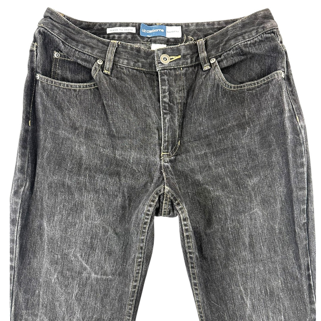 Liz Claiborne Dark Charcoal Washed Straight Leg Jeans