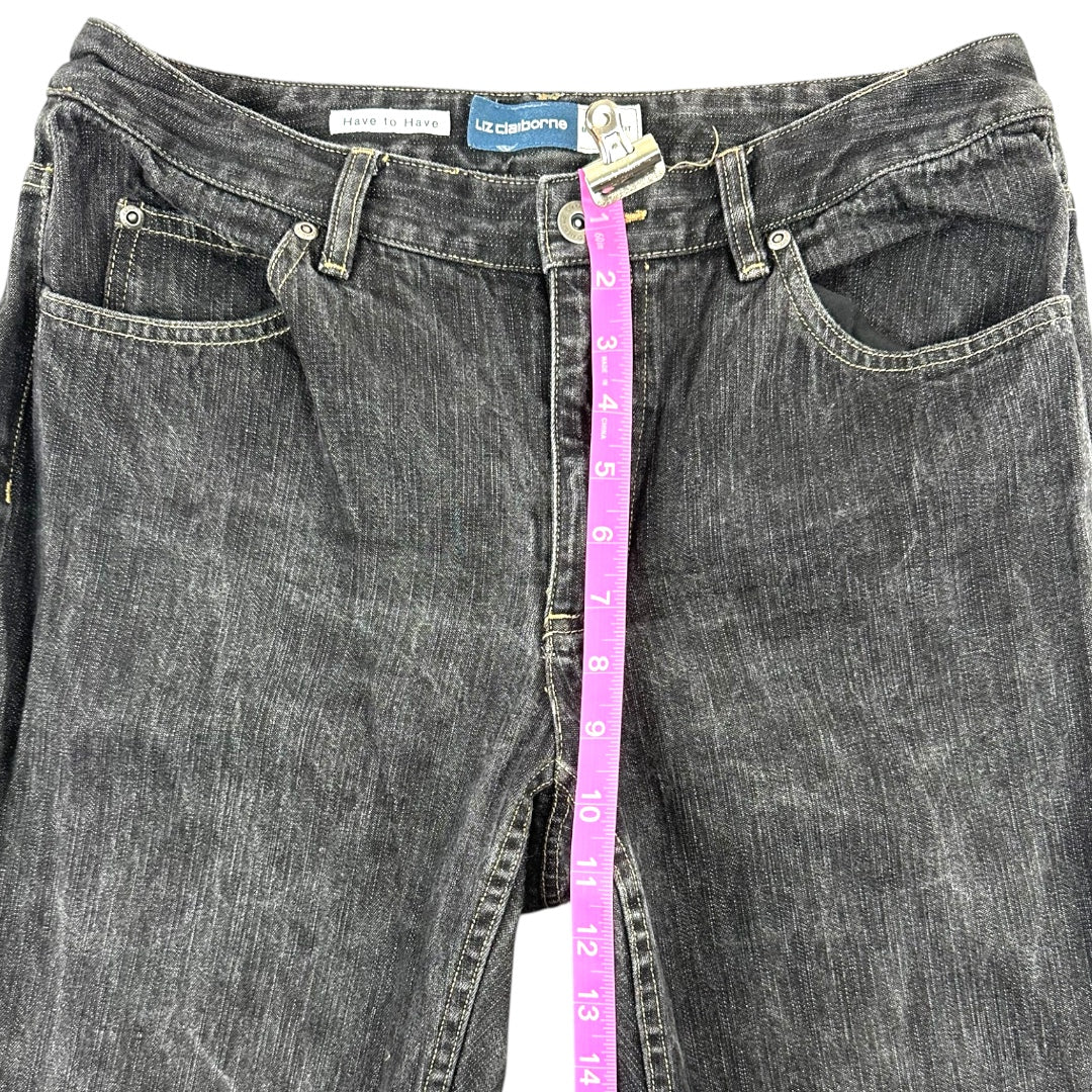 Liz Claiborne Dark Charcoal Washed Straight Leg Jeans