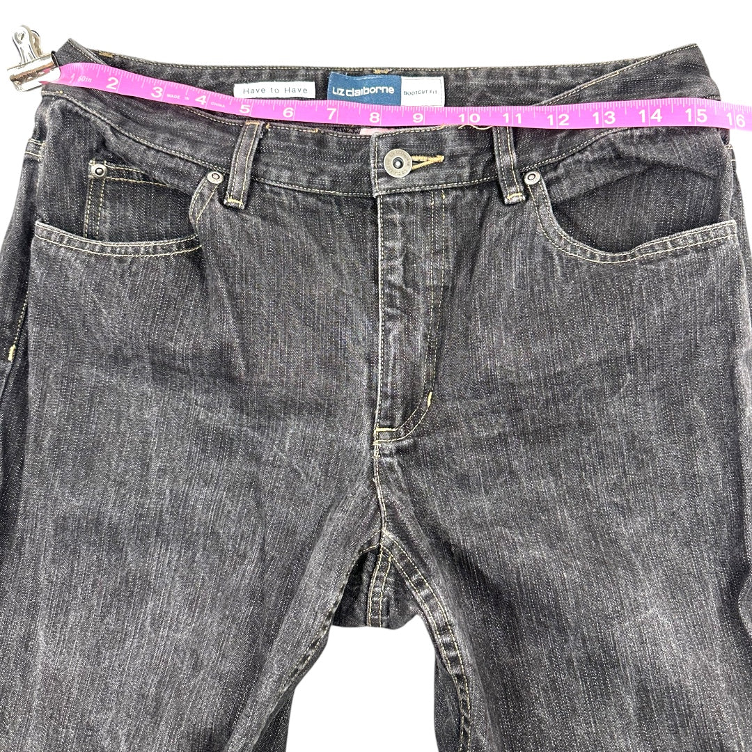 Liz Claiborne Dark Charcoal Washed Straight Leg Jeans