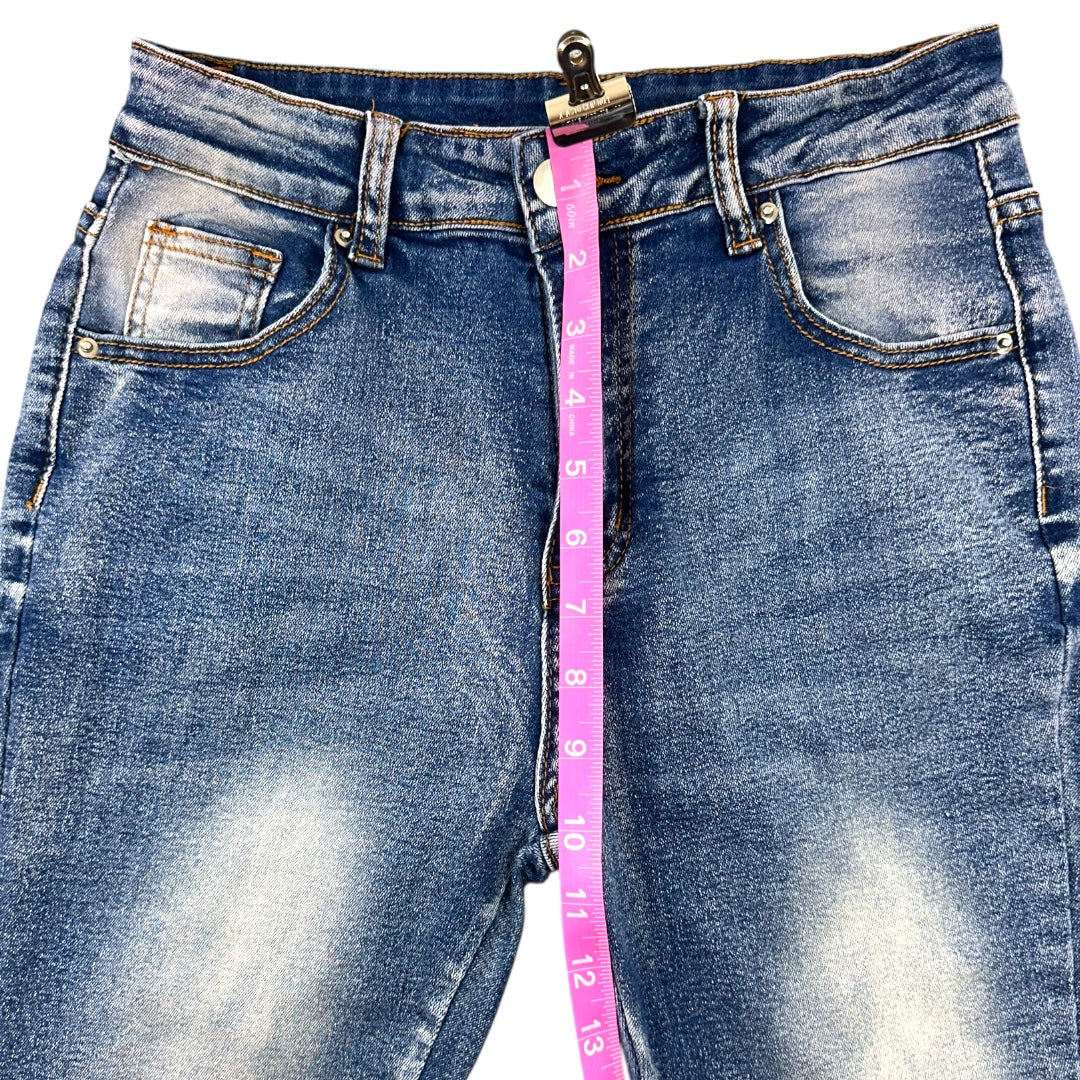 Boho Embroidered Floral Flare Jeans