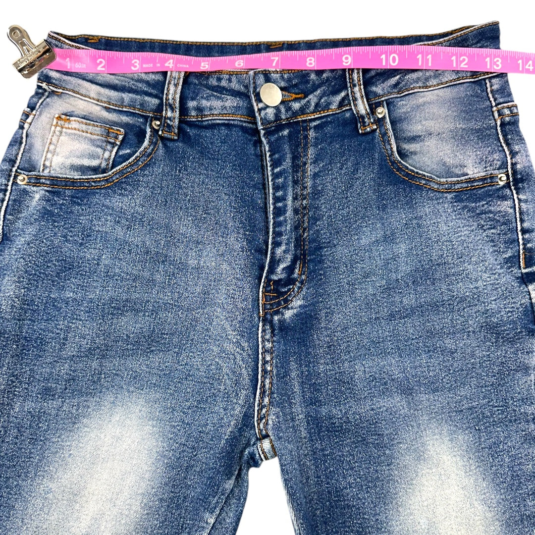 Boho Embroidered Floral Flare Jeans