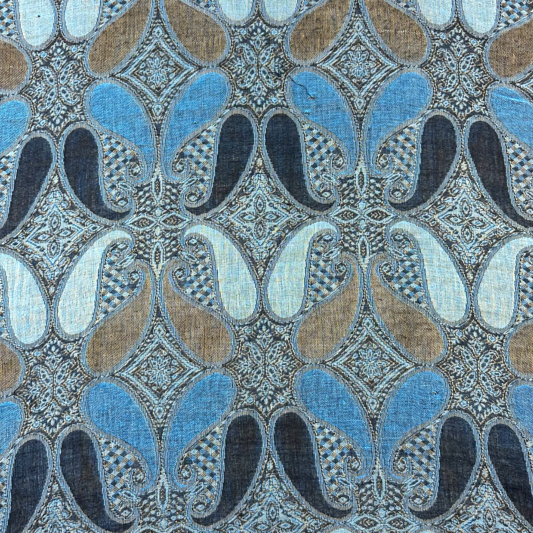 Blue Paisley Patterned Pashmina Shawl