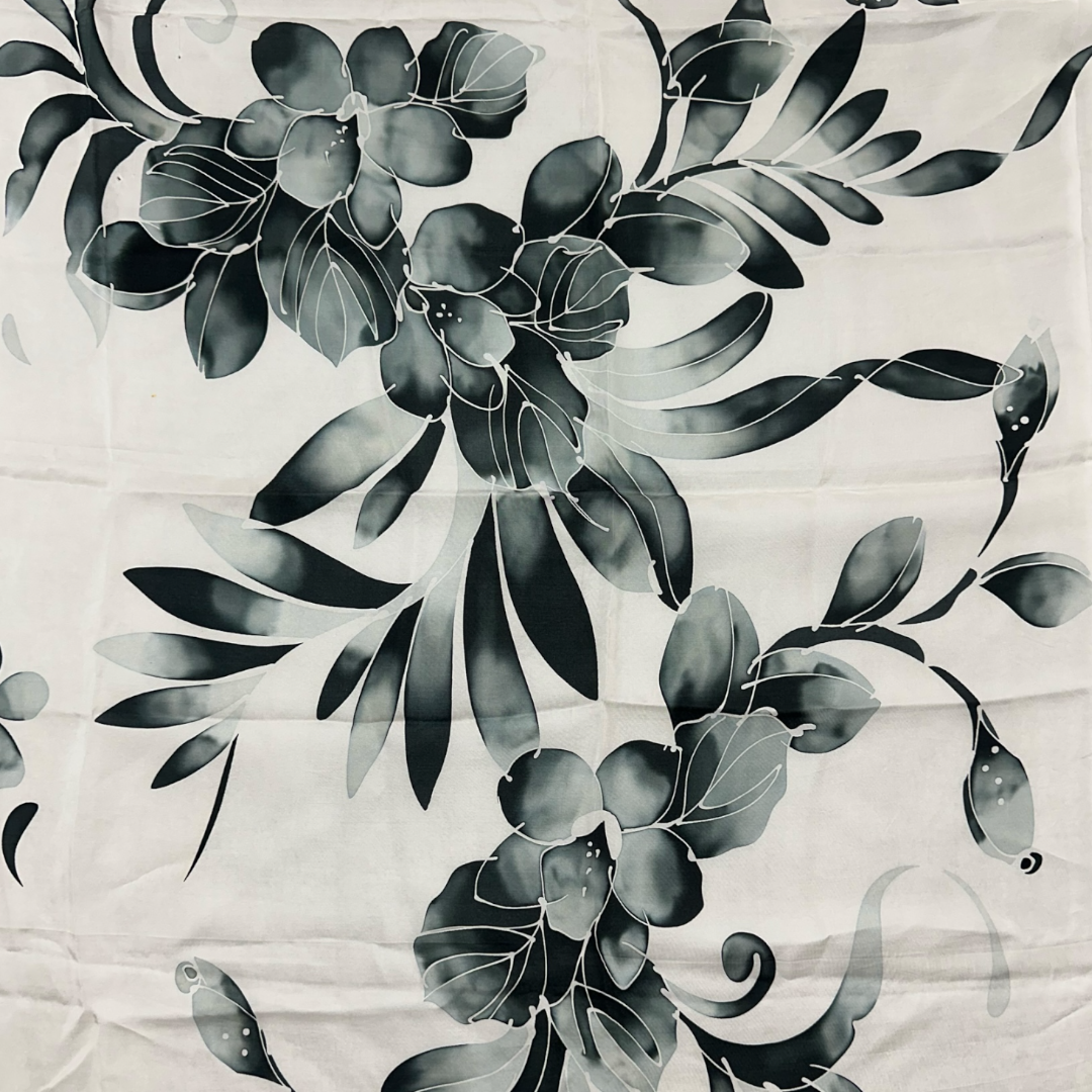 Black & White Floral Square Scarf