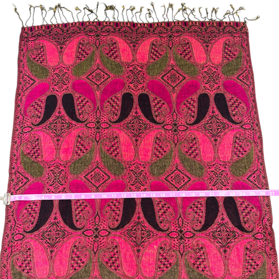 Pink & Green Pashmina Silk Scarf
