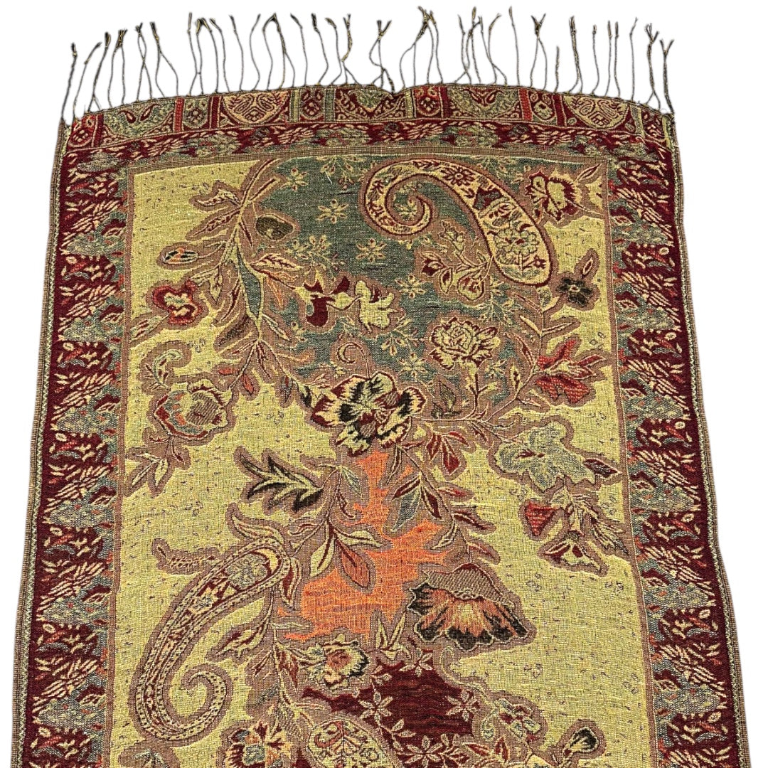Red & Gold Pashmina and Silk Scarf