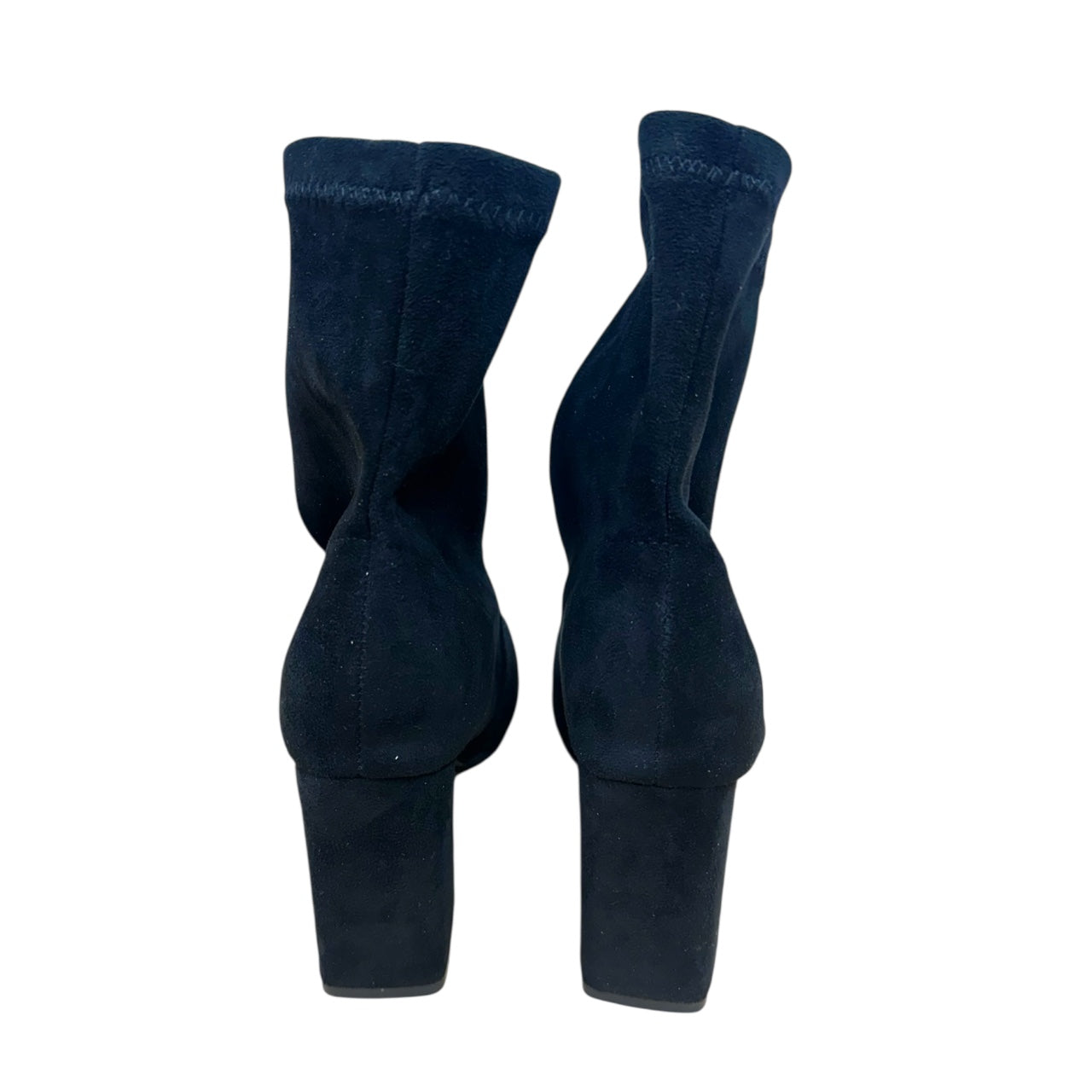 Black Faux Suede Sock Boot