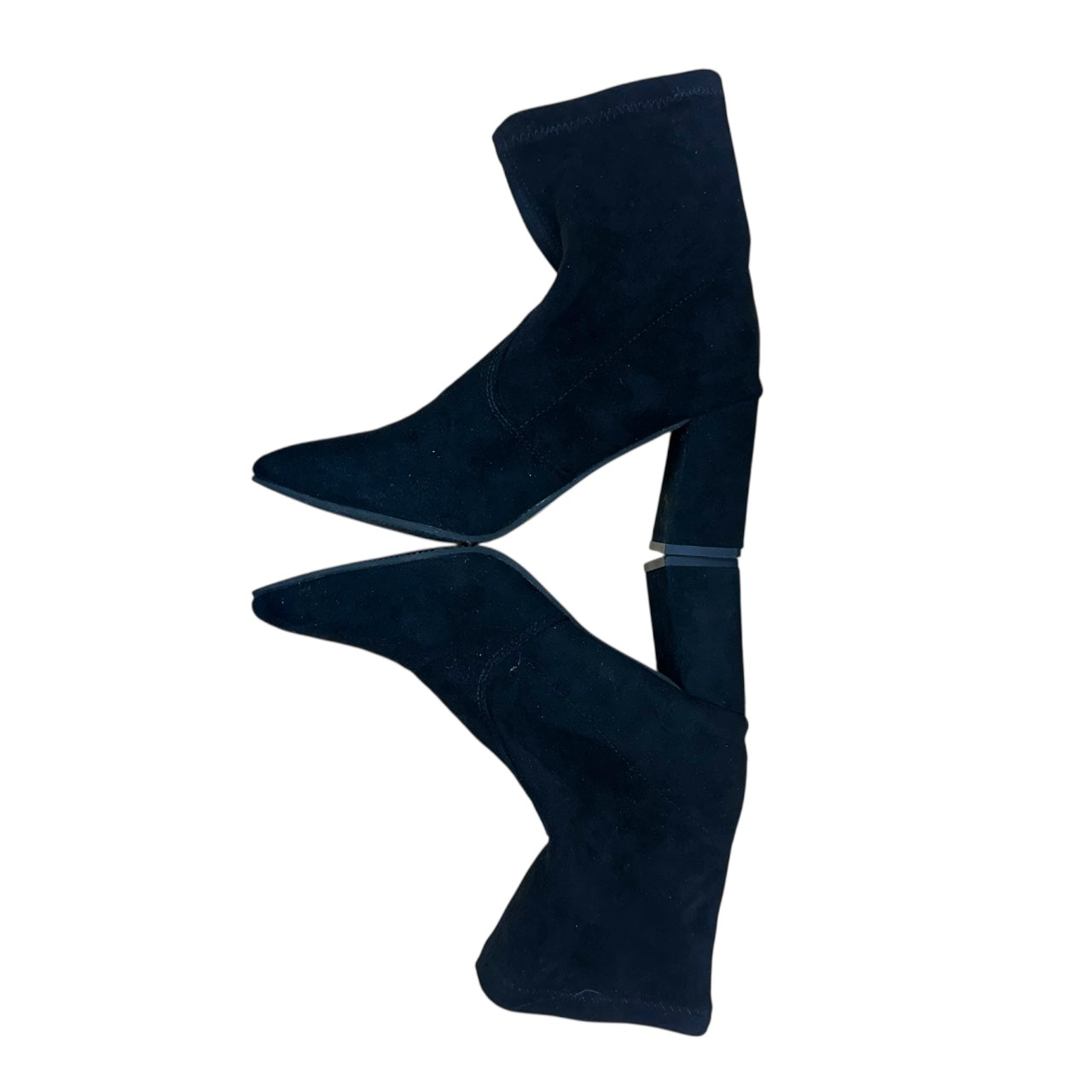 Black Faux Suede Sock Boot