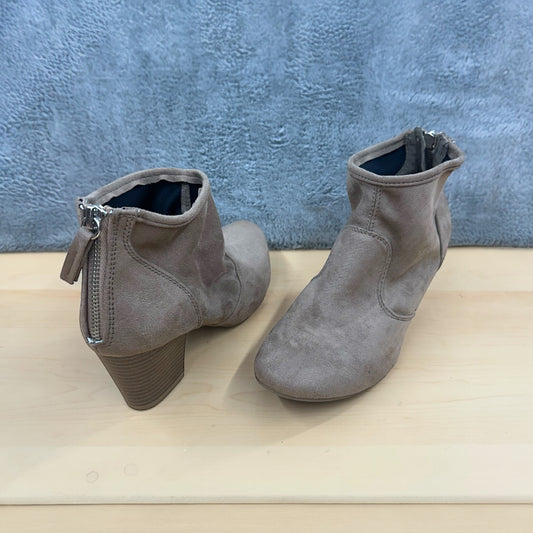 Qupid Tan Faux Suede Ankle Boot