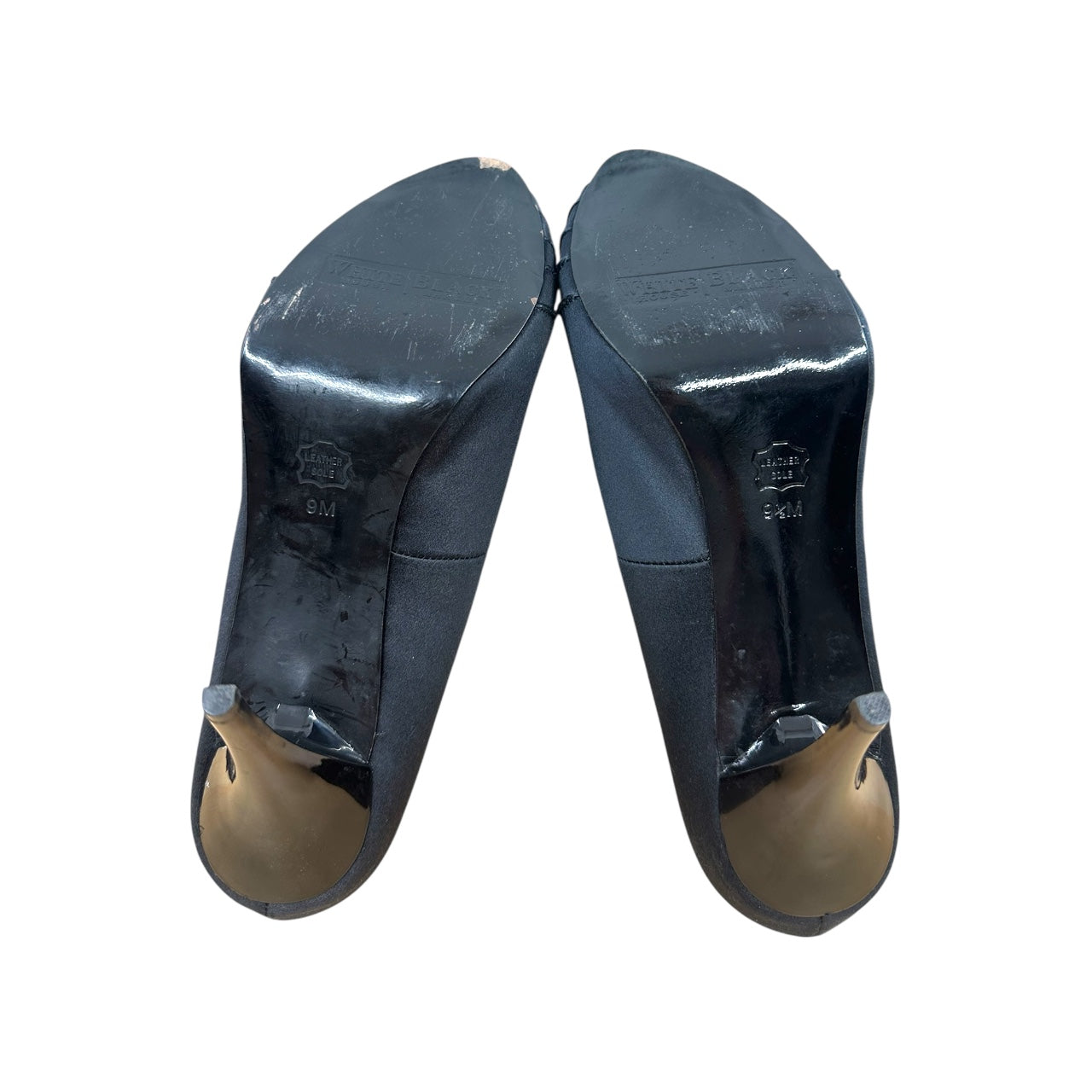 White House Black Market Jordin Black Satin Peep Toe Pumps