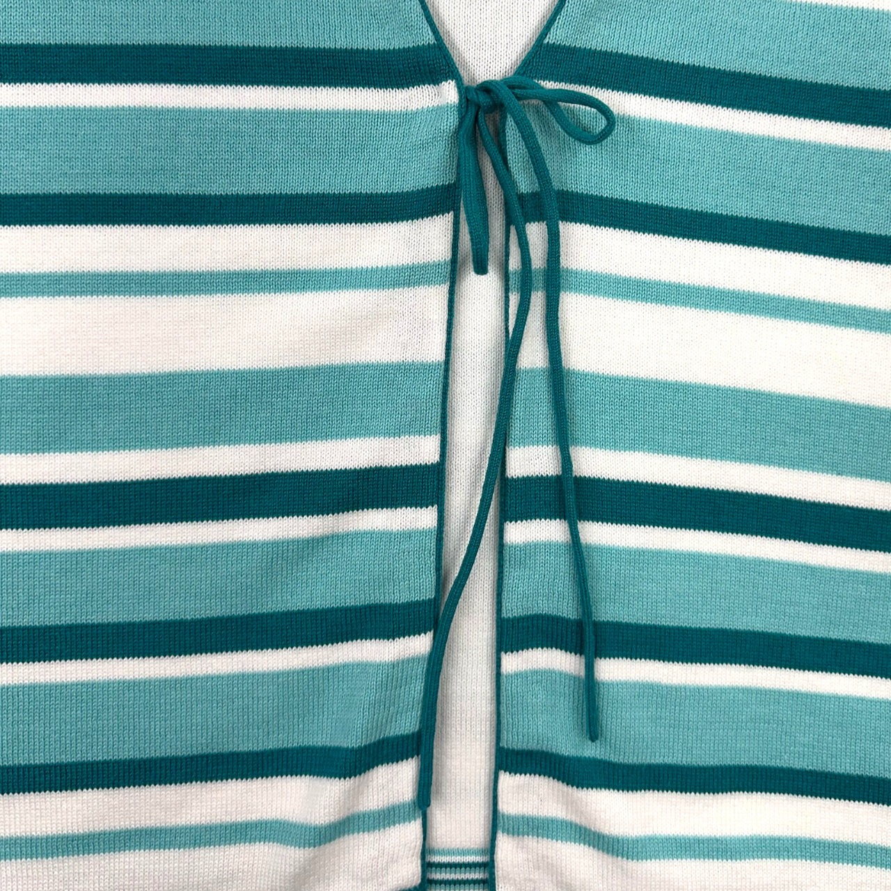 Y2K Christopher & Banks Striped Short Sleeve Cardigan Blouse