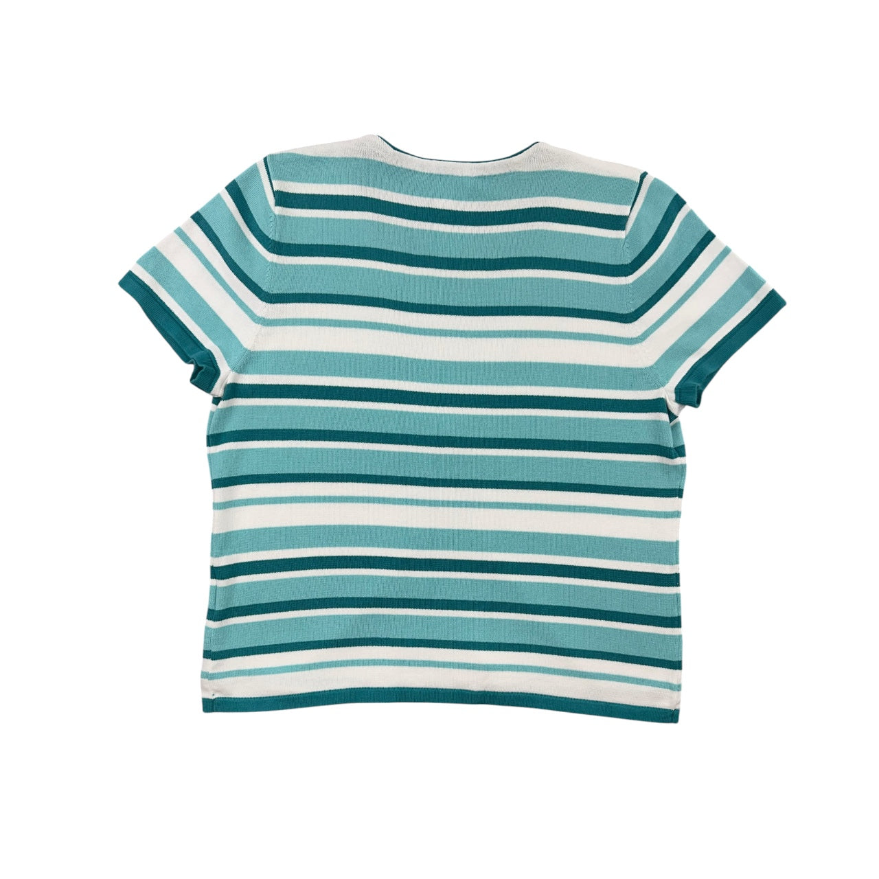 Y2K Christopher & Banks Striped Short Sleeve Cardigan Blouse