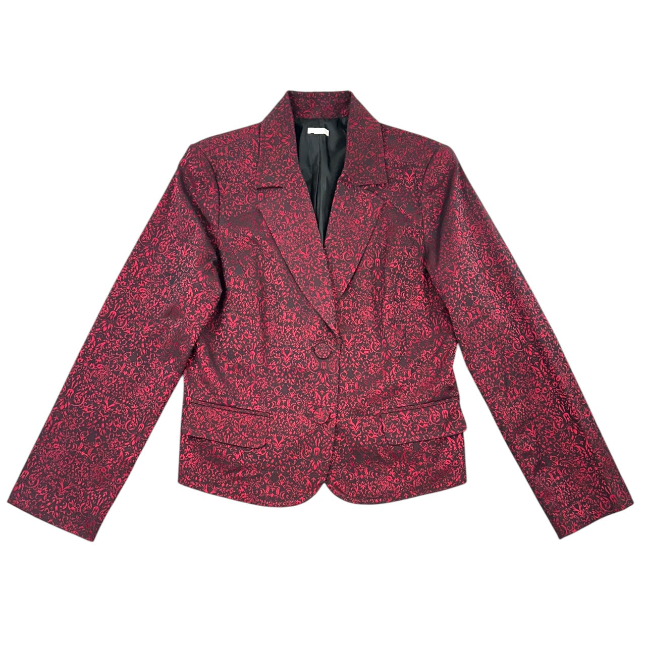Apt. 9 Red and Black Damask Print Blazer