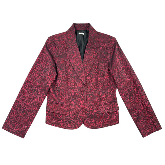 Apt. 9 Red and Black Damask Print Blazer