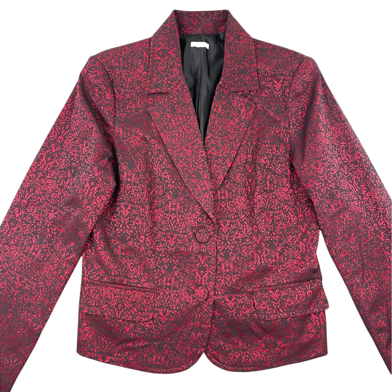 Apt. 9 Red and Black Damask Print Blazer