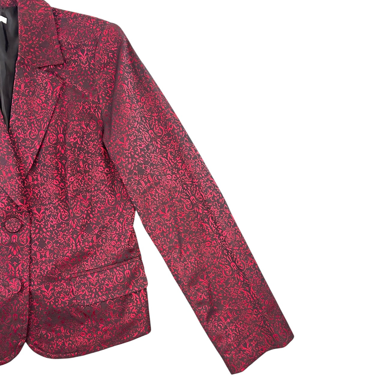 Apt. 9 Red and Black Damask Print Blazer
