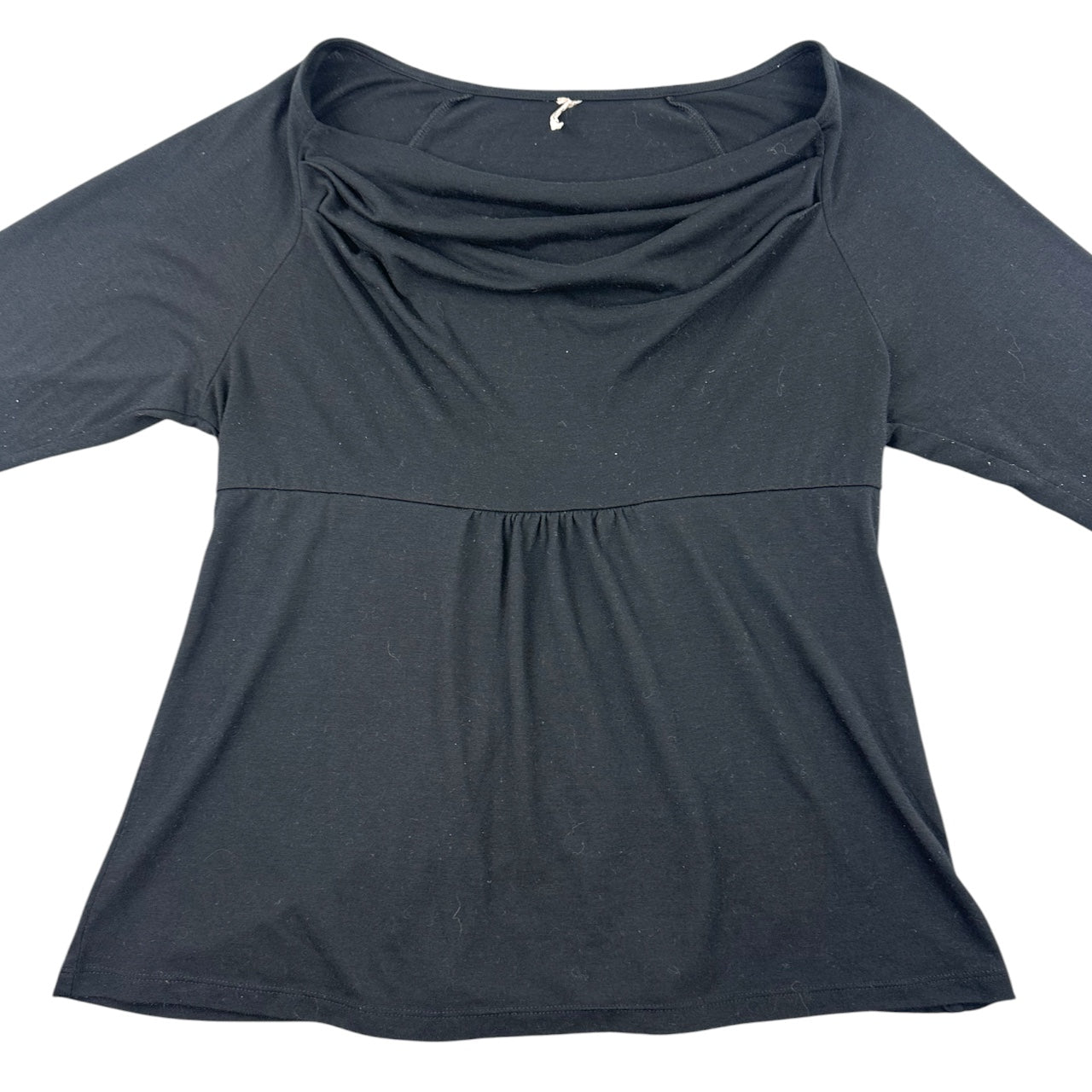 Y2K Black Cowl Neck Babydoll Top
