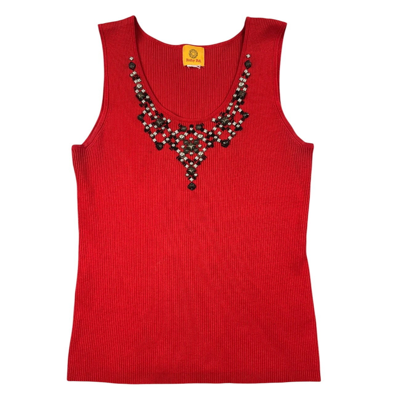 Y2K Ruby Rd. Red Ribbed Tank Top