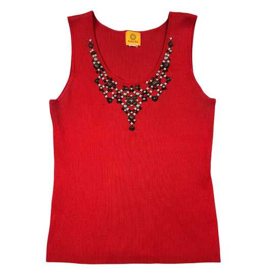 Y2K Ruby Rd. Red Ribbed Tank Top