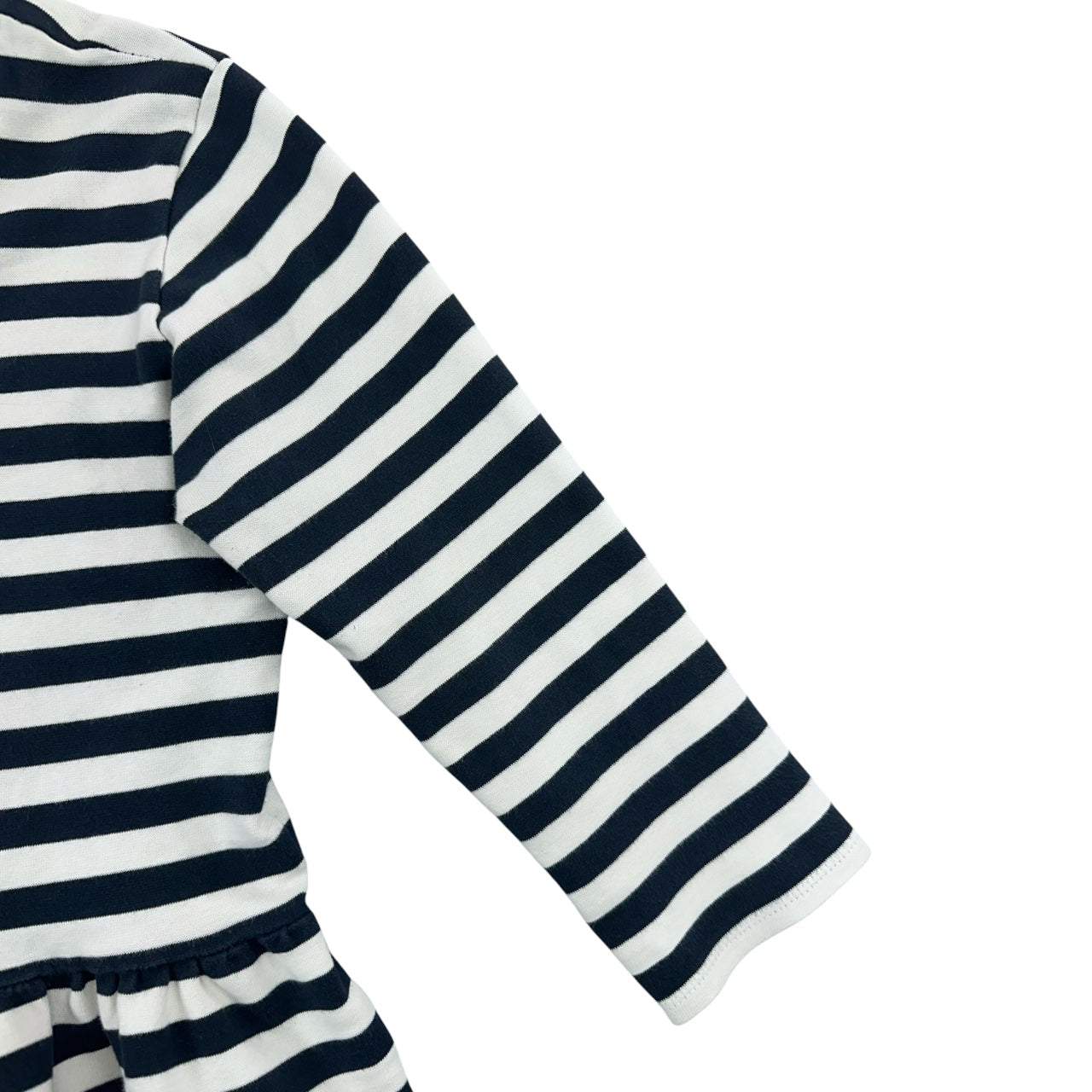Zara Trafaluc Navy & White Striped Peplum Zip Up Jacket