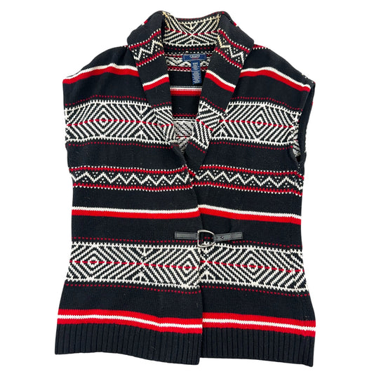 Chaps Geometric Sweater Vest with Toggle Closure