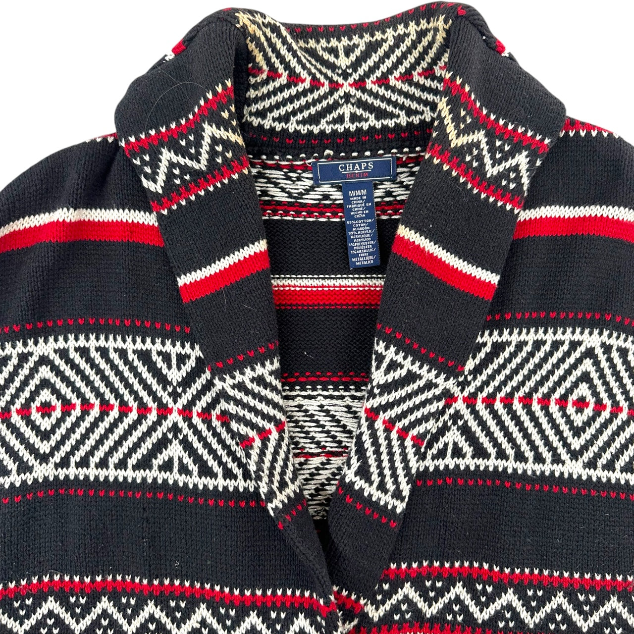 Chaps Geometric Sweater Vest with Toggle Closure