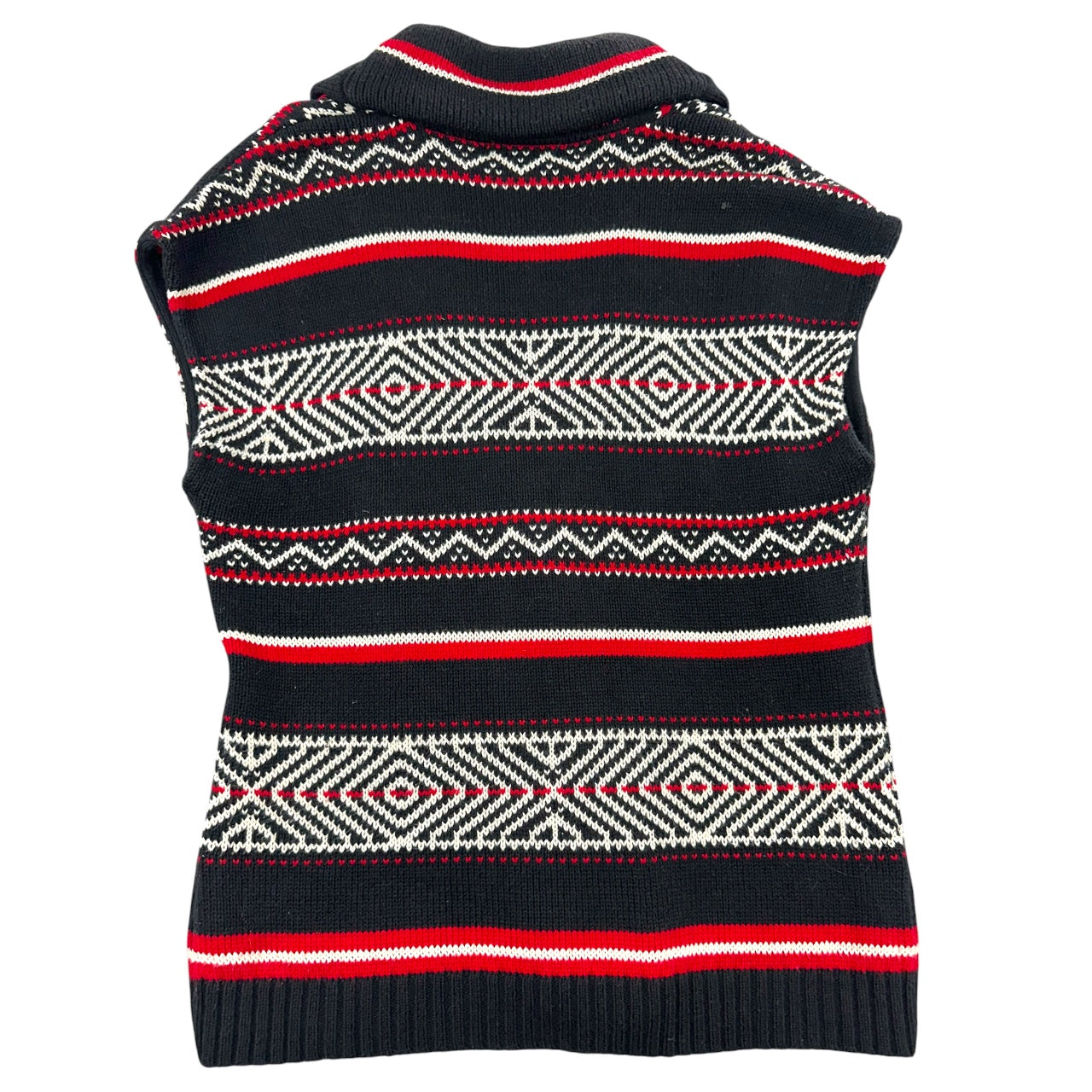 Chaps Geometric Sweater Vest with Toggle Closure