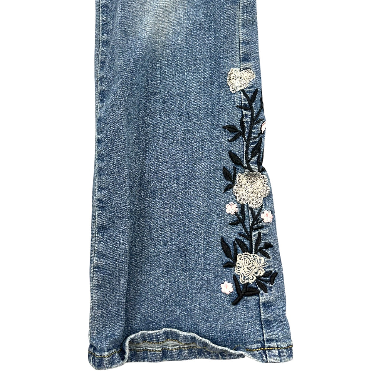 Boho Y2K Fairycore Floral Embroidered Flare Jeans