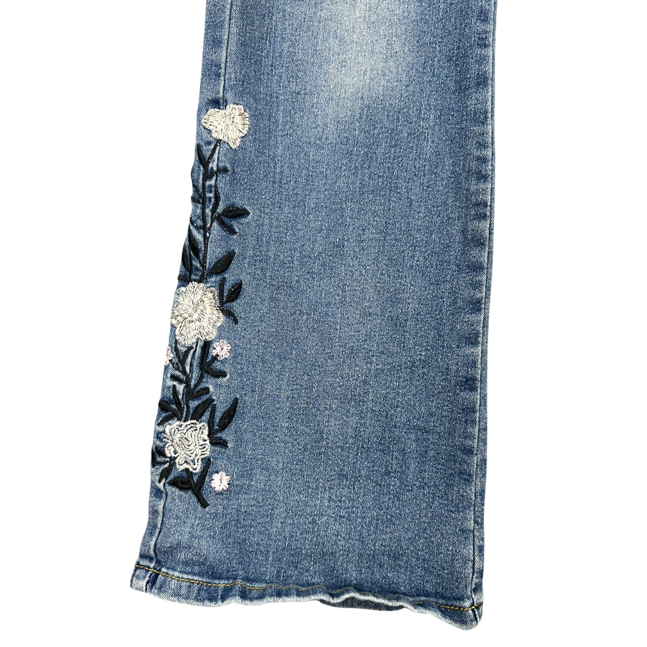 Boho Y2K Fairycore Floral Embroidered Flare Jeans