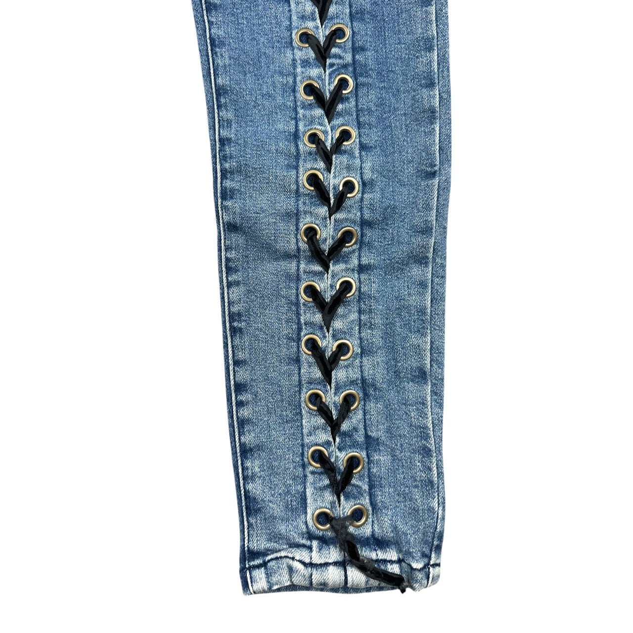 Y2K Neon Blonde "Blondie" Lace Up Skinny Jeans