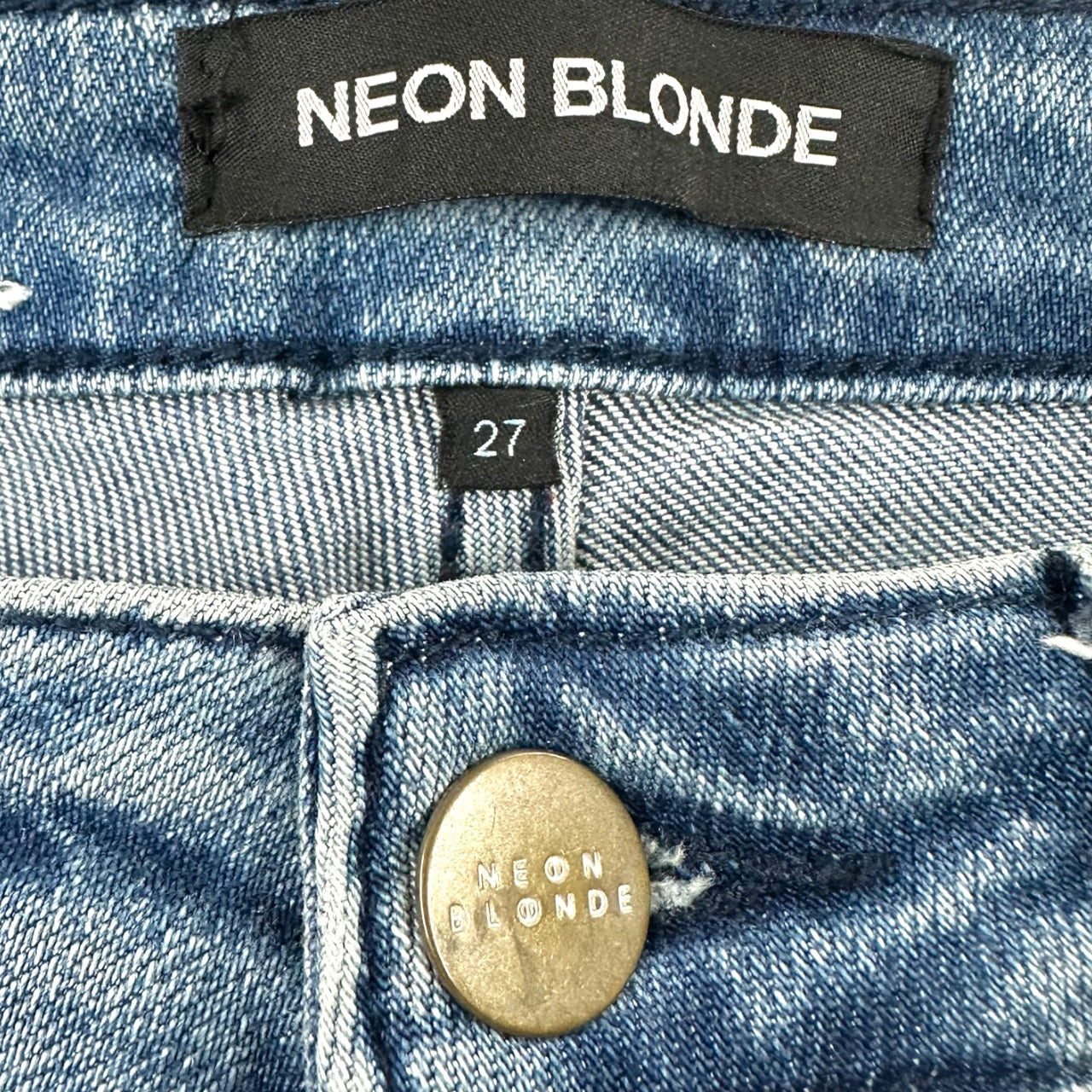 Y2K Neon Blonde "Blondie" Lace Up Skinny Jeans
