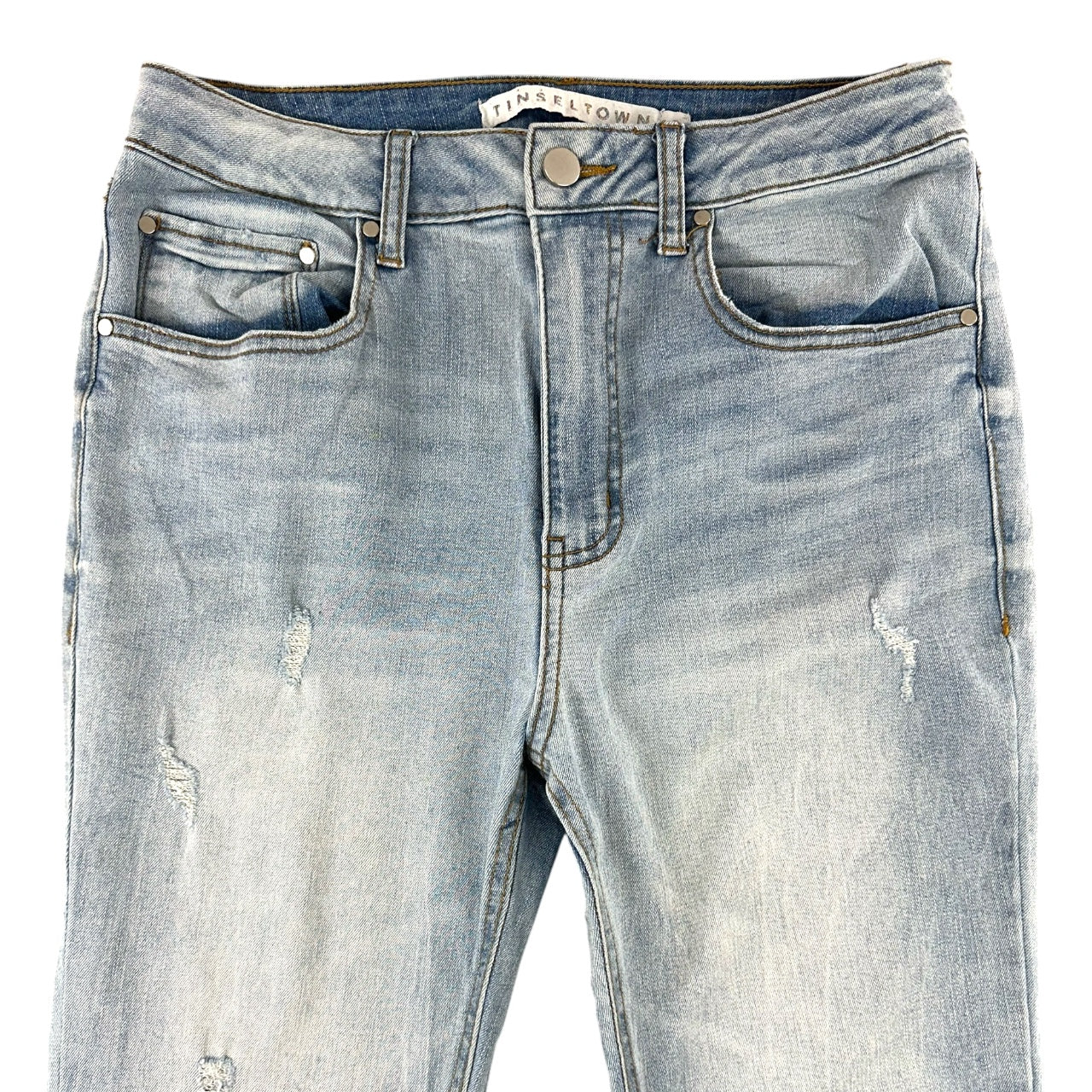 Y2K Tinseltown Distressed Flare Jeans