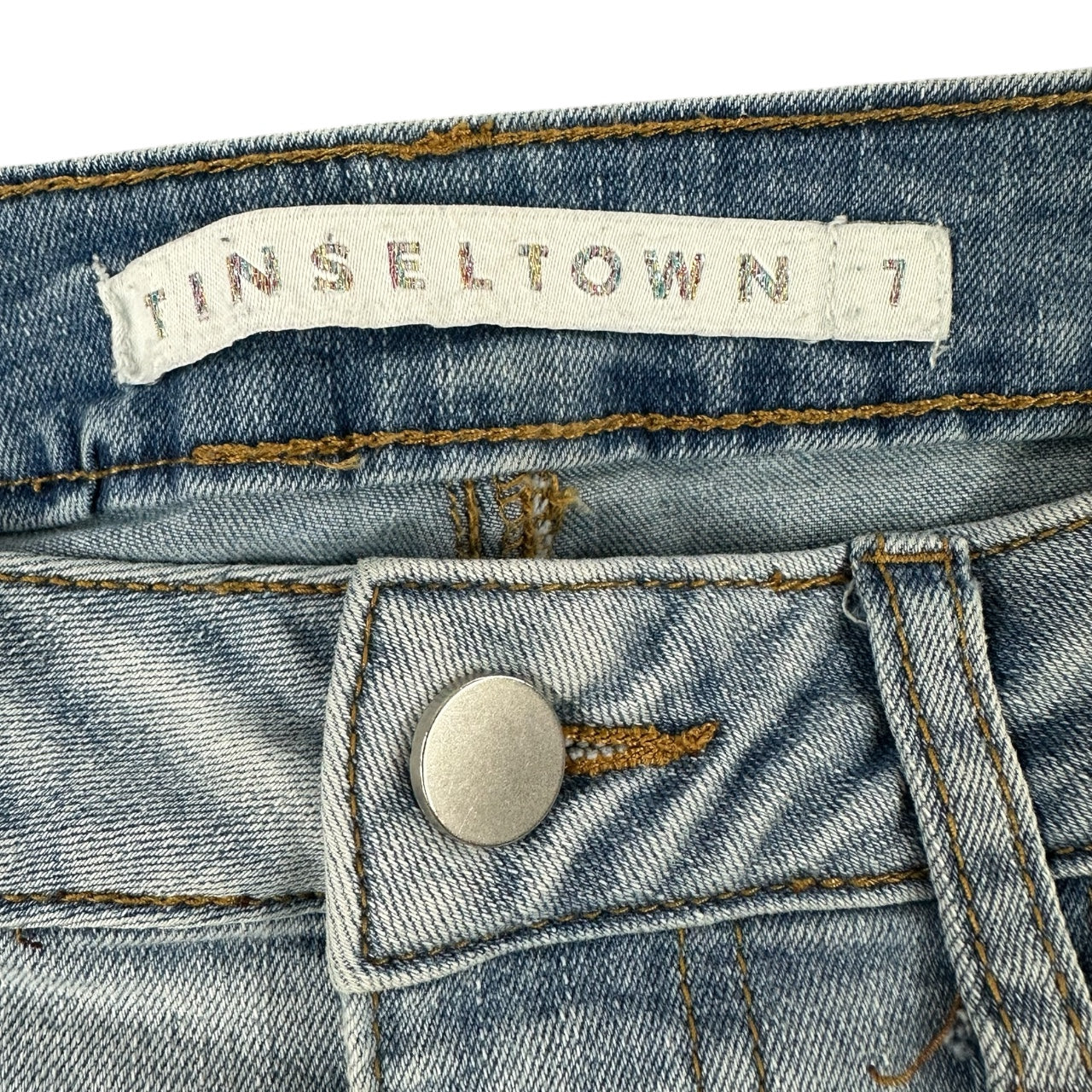 Y2K Tinseltown Distressed Flare Jeans