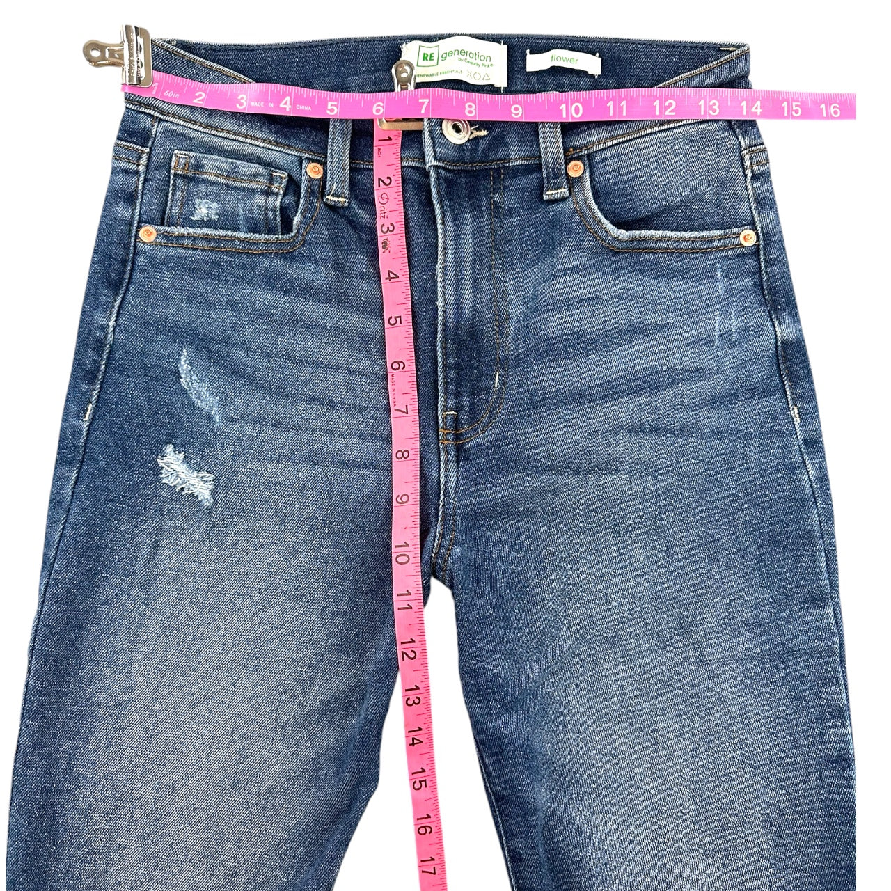 Celebrity Pink RE Generation Dark Wash Distressed Flared Jeans