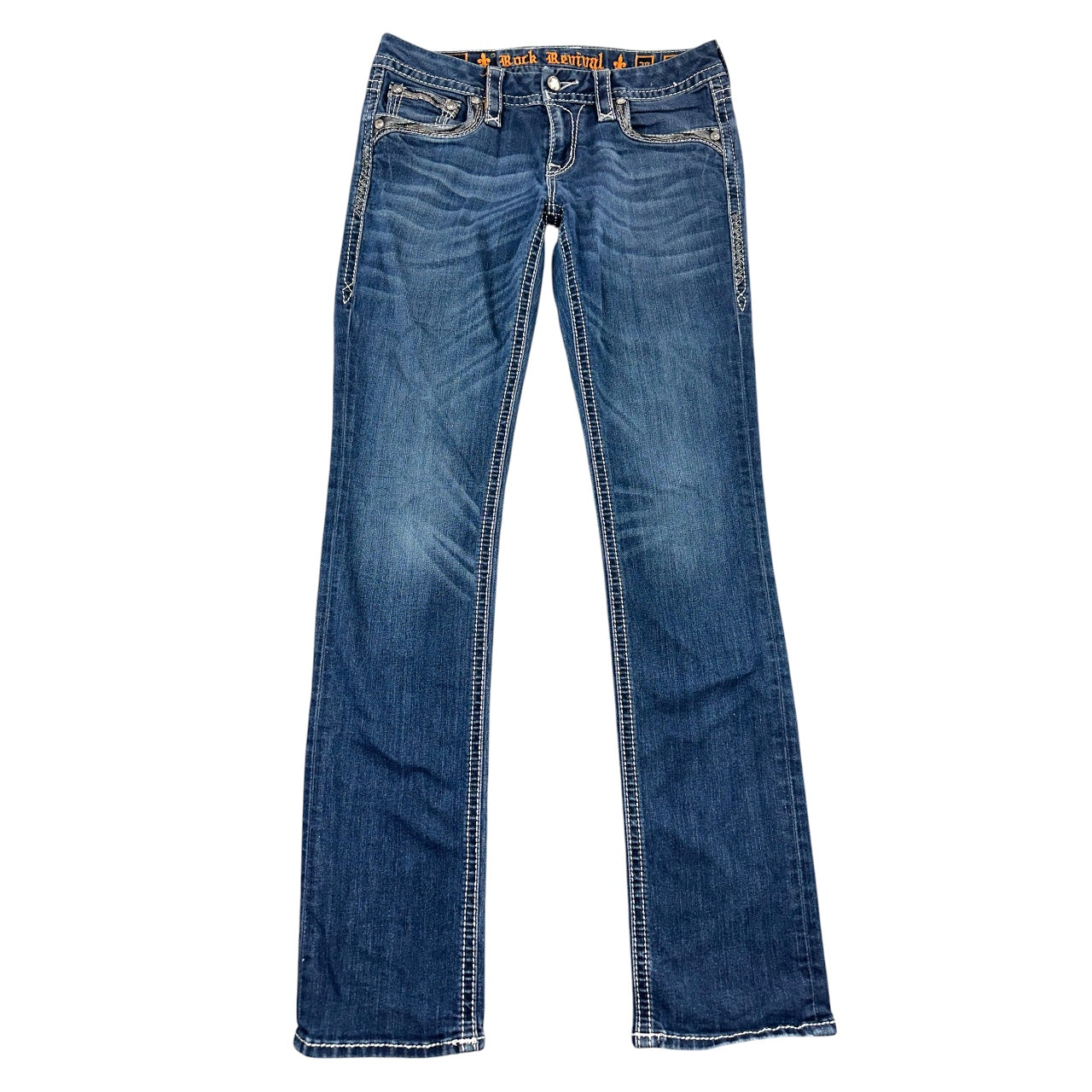 Y2K Rhinestone Embellished Rock Revival Deeka Straight Jeans