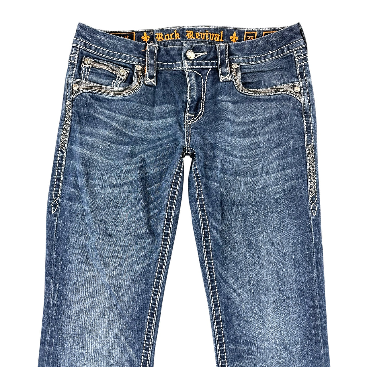 Y2K Rhinestone Embellished Rock Revival Deeka Straight Jeans