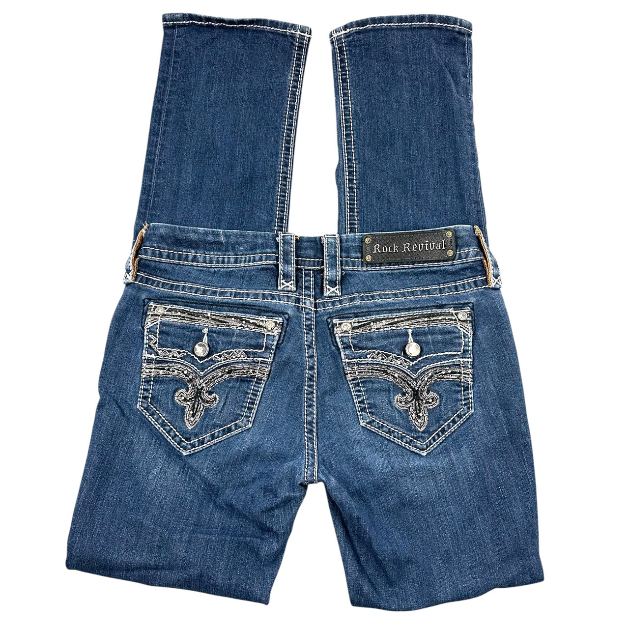 Y2K Rhinestone Embellished Rock Revival Deeka Straight Jeans