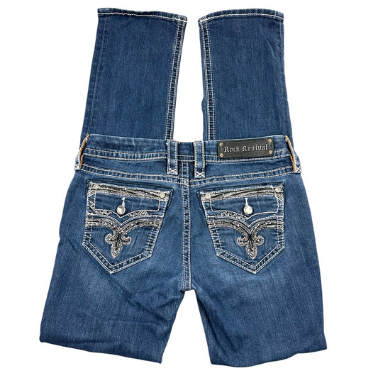 Y2K Rhinestone Embellished Rock Revival Deeka Straight Jeans